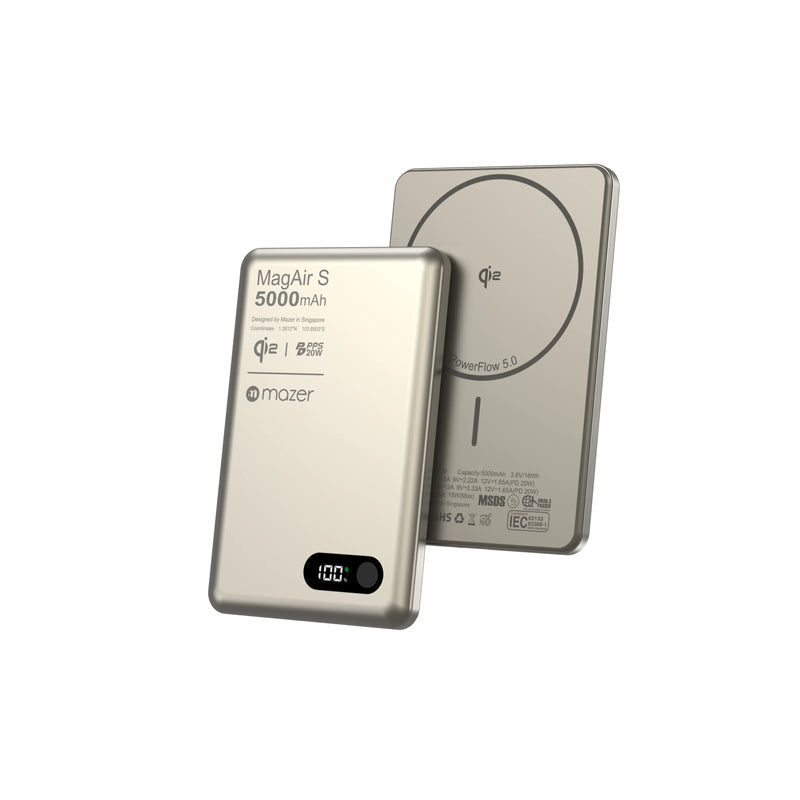 Mazer MagAir29 5,000mAh Ultra Slim Magnetic Wireless Power Bank (CCC Approved)