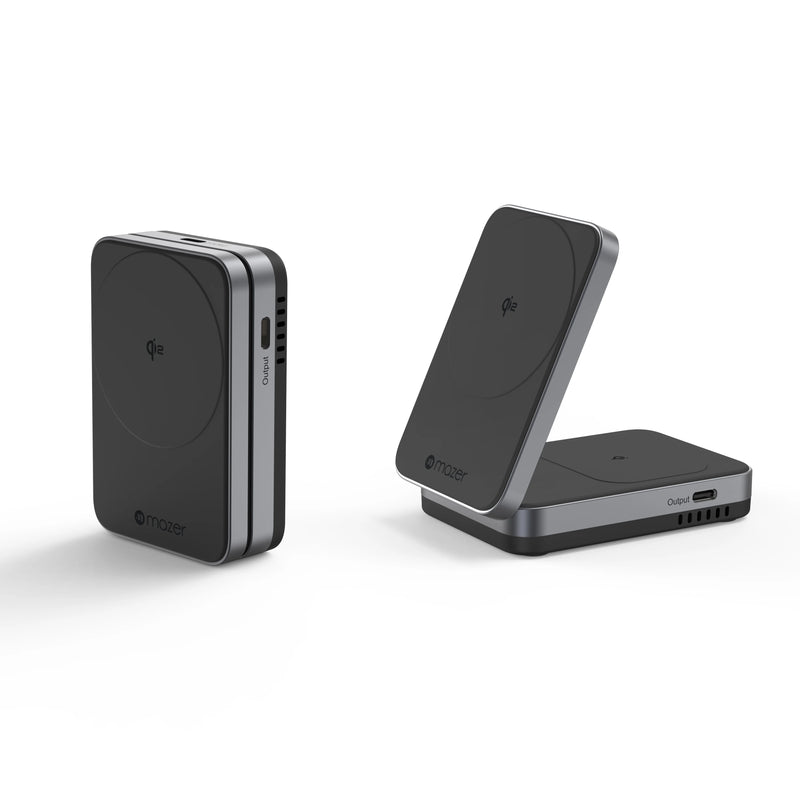 Mazer MagFold2 Qi2 Certified 15W Foldable 2-in-1 Wireless Charger