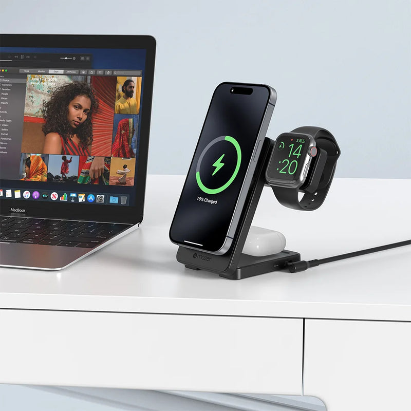 Mazer MagFold8 25W 3-in-1 Wireless Charger