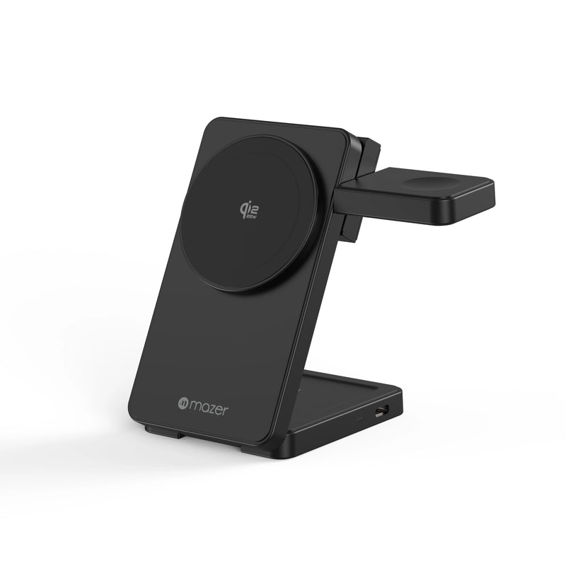 Mazer MagFold07 Qi2.2 Certified 25W Foldable 3-in-1 Wireless Charger