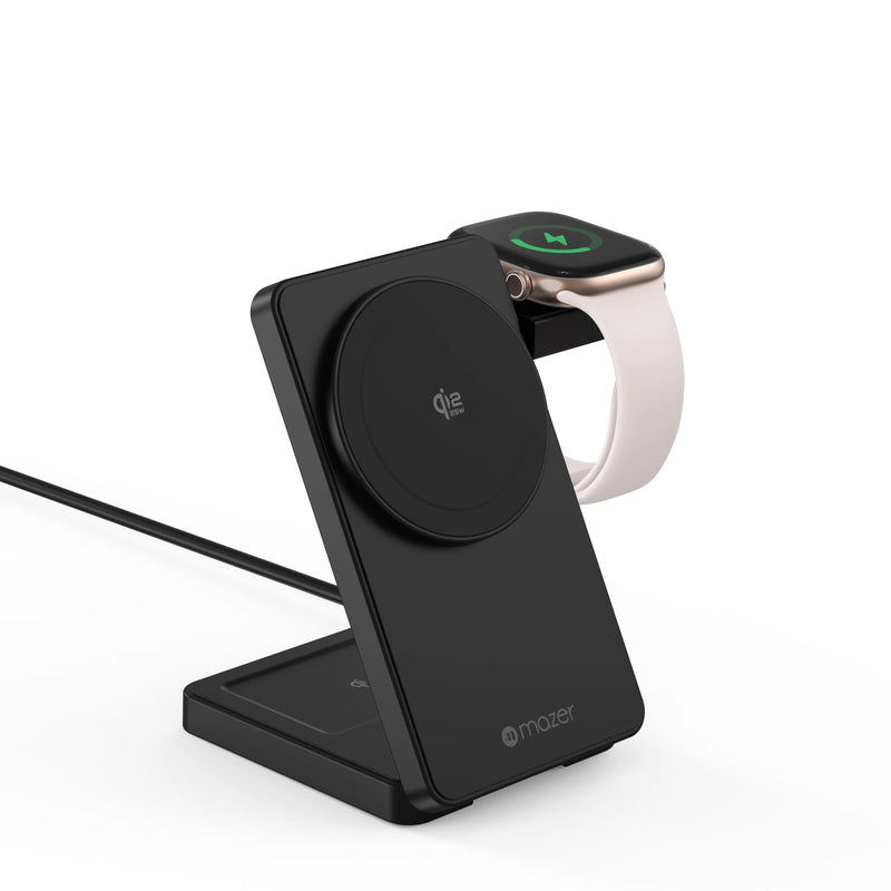 Mazer MagFold07 Qi2.2 Certified 25W Foldable 3-in-1 Wireless Charger