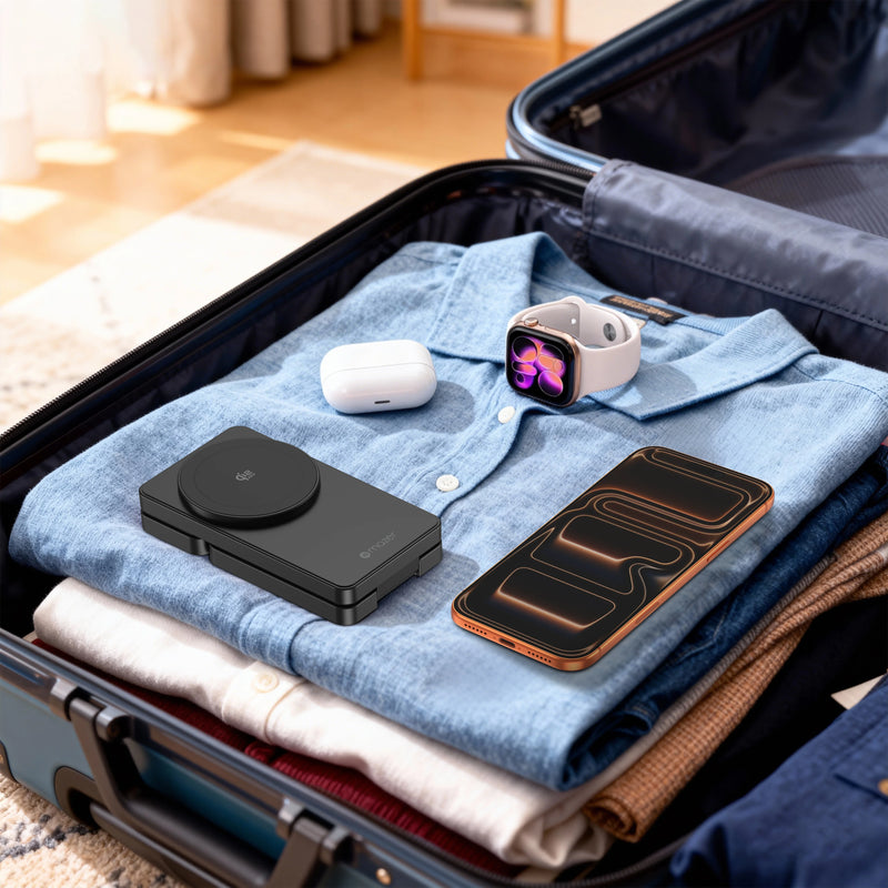 Mazer MagFold07 Qi2.2 Certified 25W Foldable 3-in-1 Wireless Charger