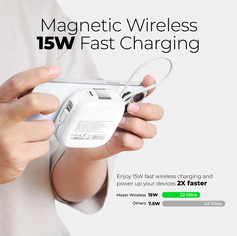Mazer MagLink18i 10,000mAh Magnetic Wireless + Apple Watch Charging Power Bank