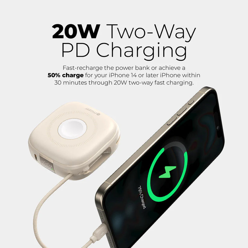 Mazer MagLink18i 10,000mAh Magnetic Wireless + Apple Watch Charging Power Bank