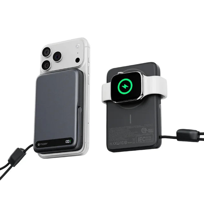 Mazer MagLink19 10,000mAh Magnetic Wireless Powerbank with Apple Watch Charging (CCC Approved)