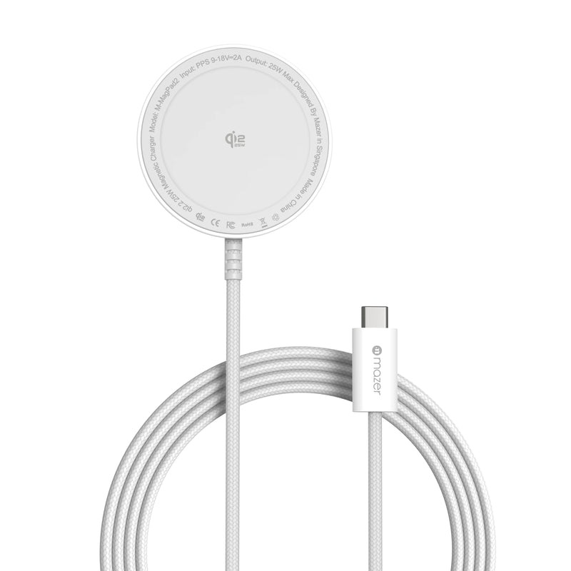 Mazer MagPad2 Qi2.2 Certified 25W Portable Charging Pad