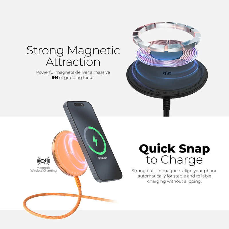 Mazer MagPad2 Qi2.2 Certified 25W Portable Charging Pad