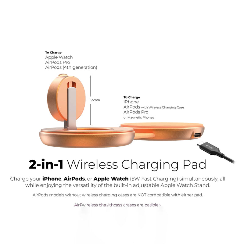 Mazer MagPad Duo2 Qi2.2 Certified 25W 2-in-1 Foldable Wireless Charging Pad