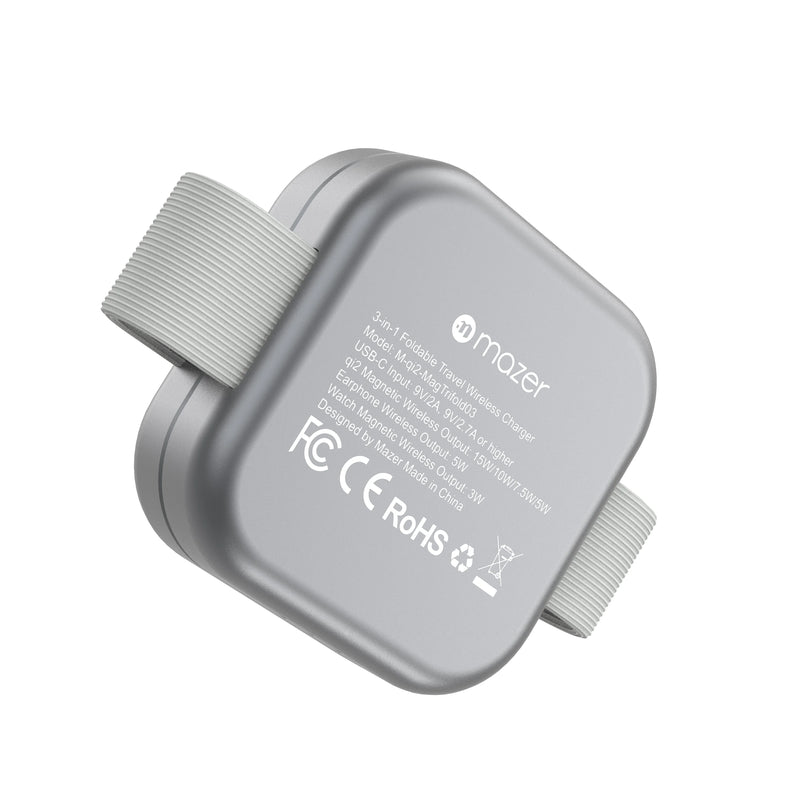 Mazer Mag Trifold 3-in-1 Foldable Wireless Charger