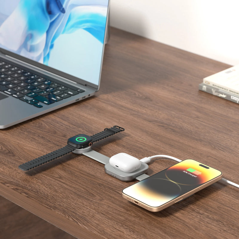 Mazer Mag Trifold 3-in-1 Foldable Wireless Charger