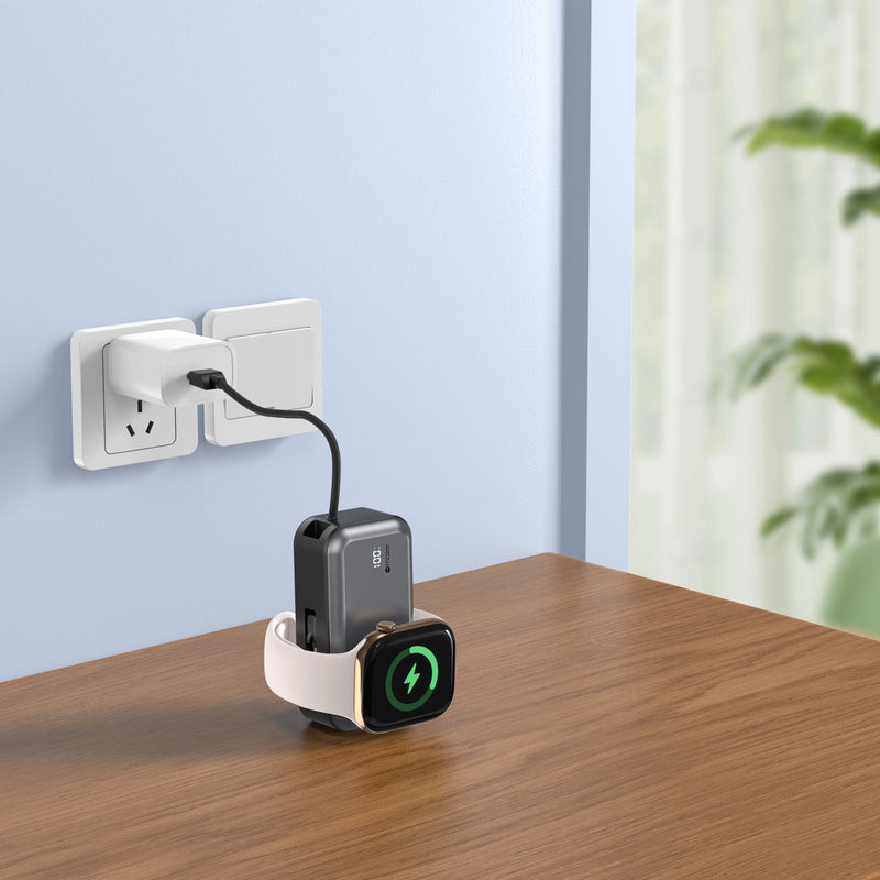 Mazer Pocket Mini 5000mAH (Built-In Cable + Apple Watch Charging)