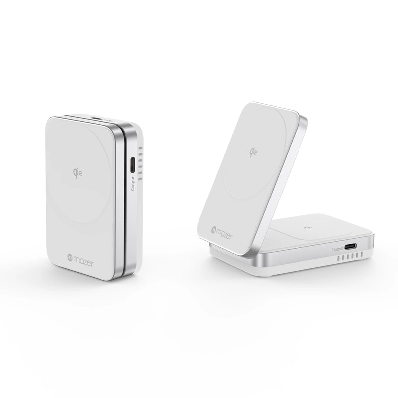 Mazer MagFold2 Qi2 Certified 15W Foldable 2-in-1 Wireless Charger