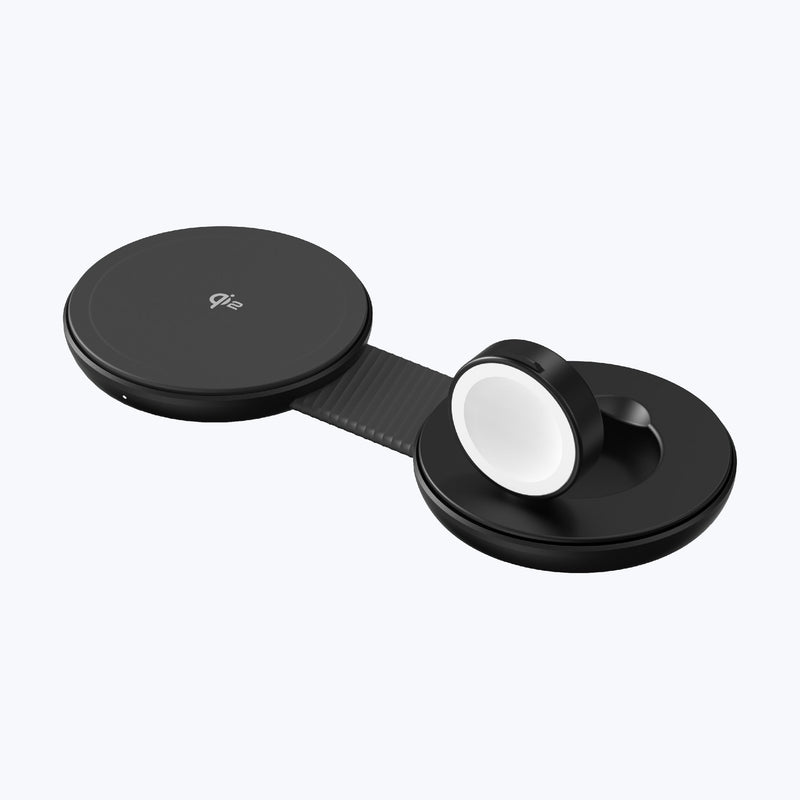 Mazer MagPad Duo Qi2 Certified 15W 2-in-1 Foldable Wireless Charging Pad