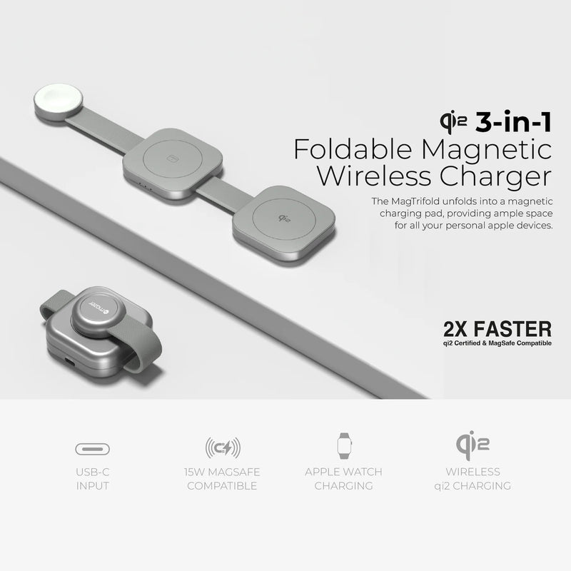 Mazer Mag Trifold 3-in-1 Foldable Wireless Charger