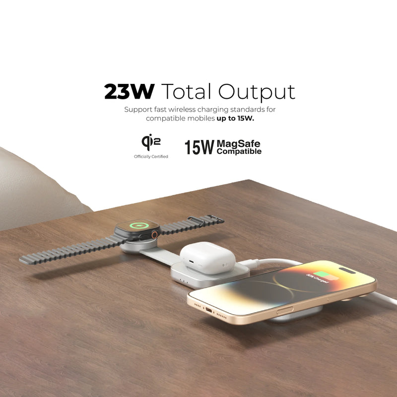 Mazer Mag Trifold 3-in-1 Foldable Wireless Charger