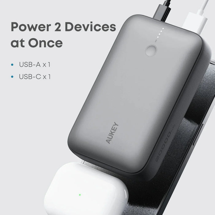 Aukey Spark Mini 20,000mAh Compact Fast Charging Power Bank with 20W PD