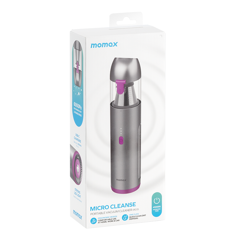 Momax Micro Cleanse 2-in-1 Cordless Vacuum Cleaner with LED Light - 8