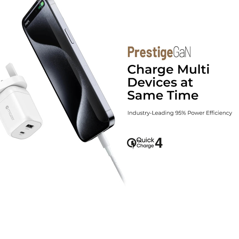 Mazer PrestigeGaN 60W Max GaN Wall Charger (2 Ports)