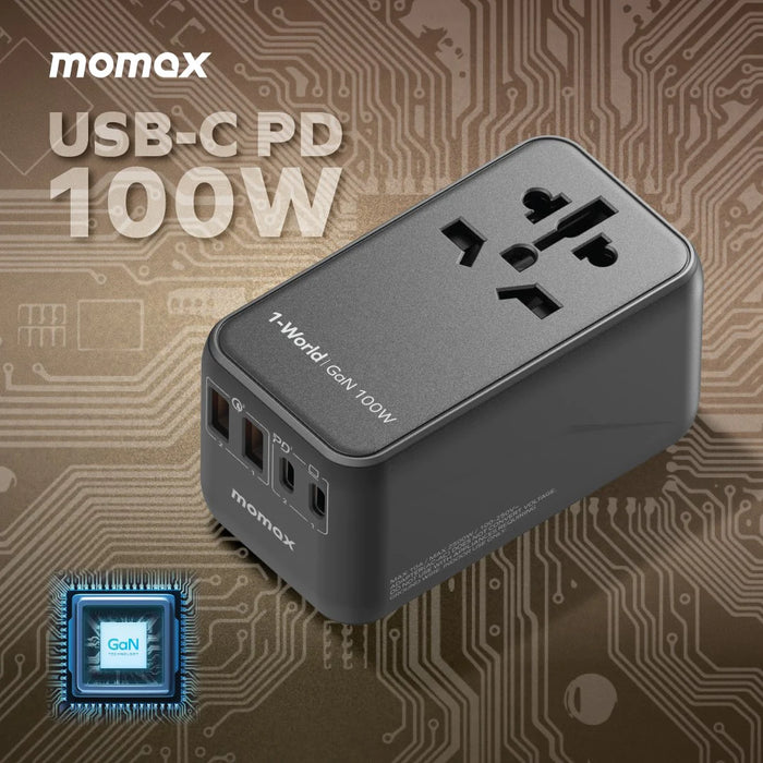 Momax 1-World 100W GaN Travel Adaptor