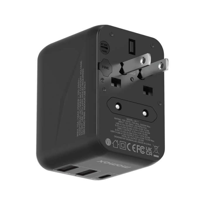 Momax 1-World 20W Universal GaN Travel Adaptor