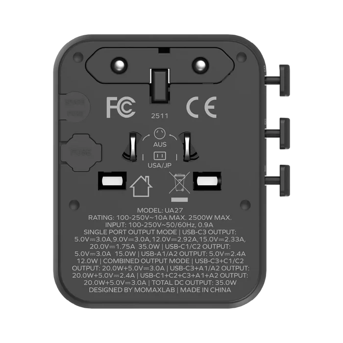 Momax 1-World 35W Universal GaN Travel Adaptor