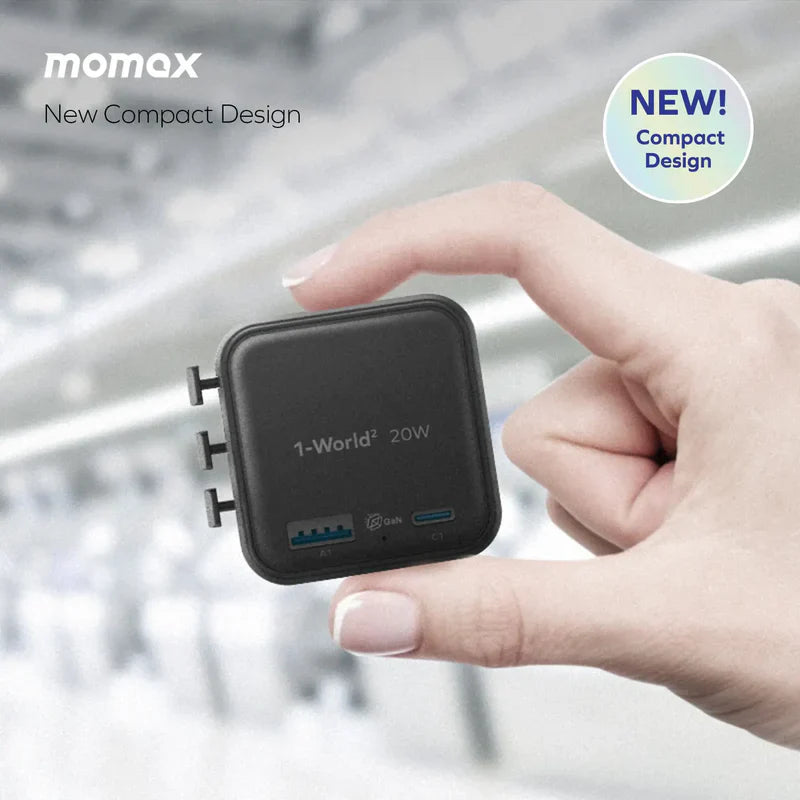 Momax 1-World² 20W Universal 2-Port USB Travel Adapter
