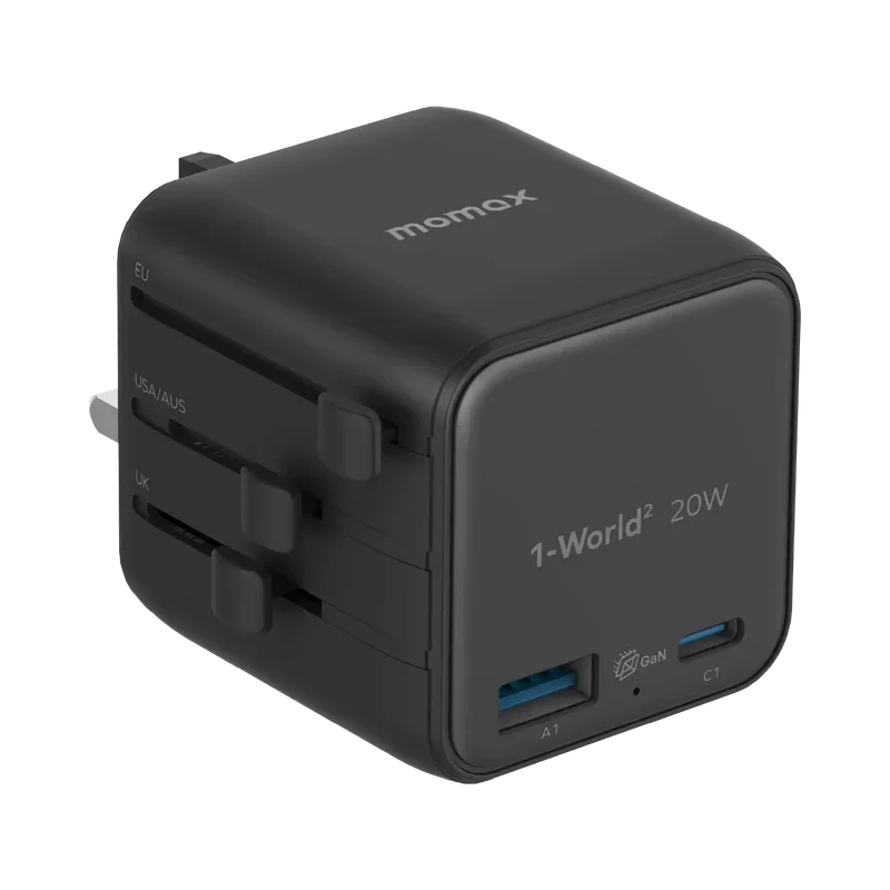 Momax 1-World² 20W Universal 2-Port USB Travel Adapter