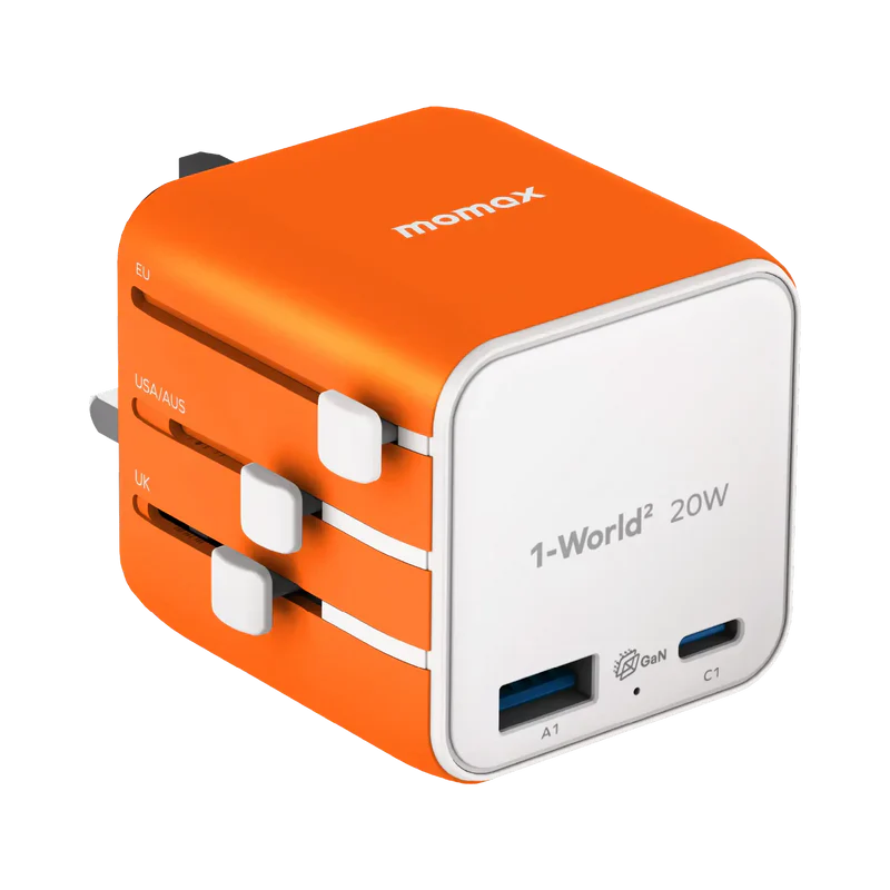 Momax 1-World² 20W Universal 2-Port USB Travel Adapter