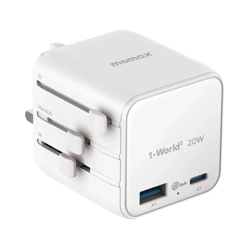 Momax 1-World² 20W Universal 2-Port USB Travel Adapter