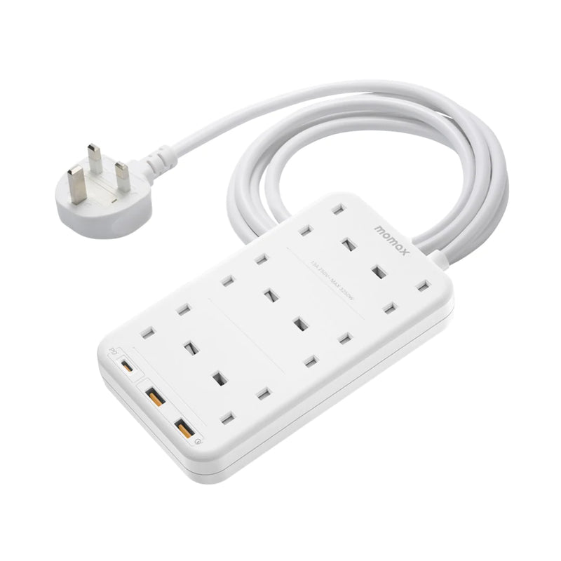 Momax ONE-PLUG 6-Outlet Power Strip With USB