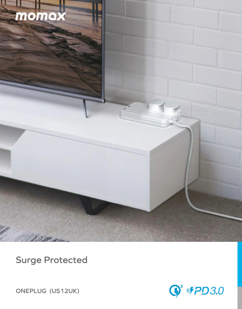 Momax ONE-PLUG 6-Outlet Power Strip With USB