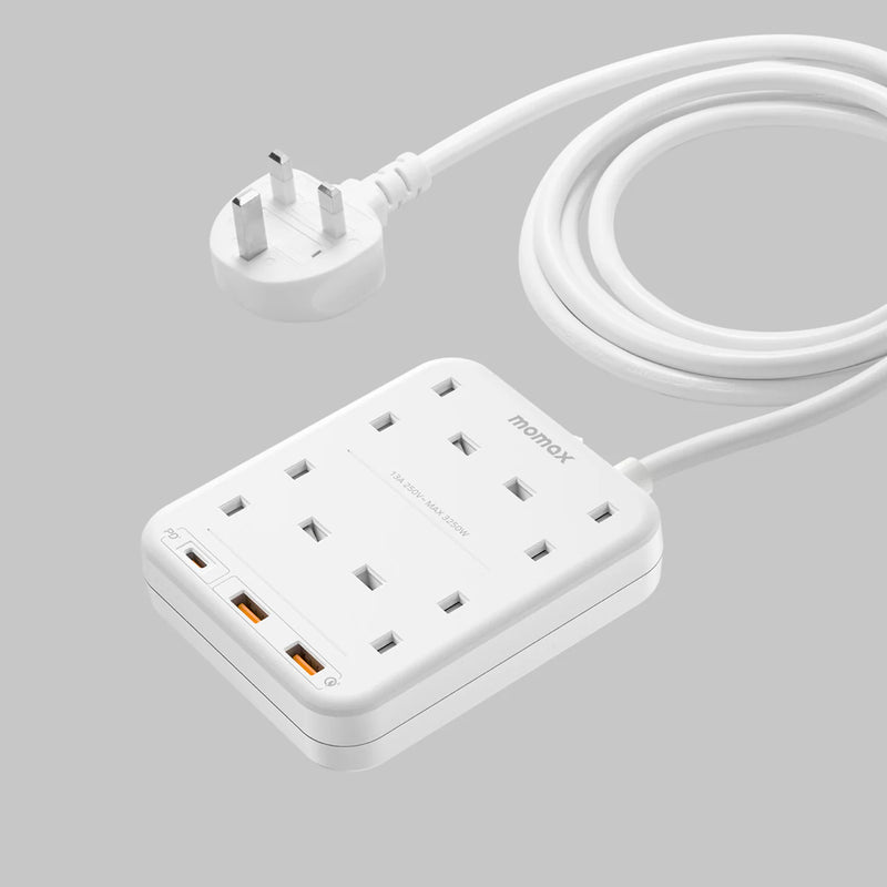 Momax ONE-PLUG 4-Outlet Power Strip With USB