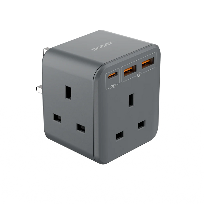 Momax Cube Extension Socket With 3-Outlet & USB Ports