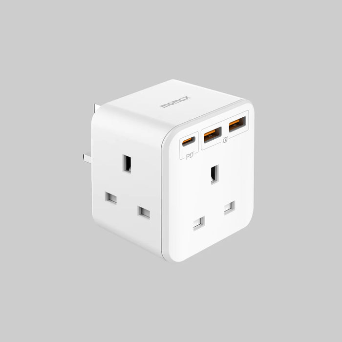 Momax Cube Extension Socket With 3-Outlet & USB Ports