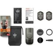 Wacaco Minipresso GR2 shown with its accessories