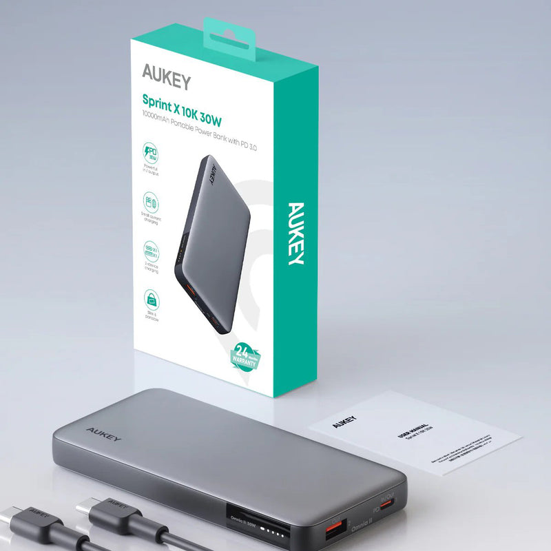 Aukey SprintX 30W 10,000mAh Portable Power Bank with PD3.0
