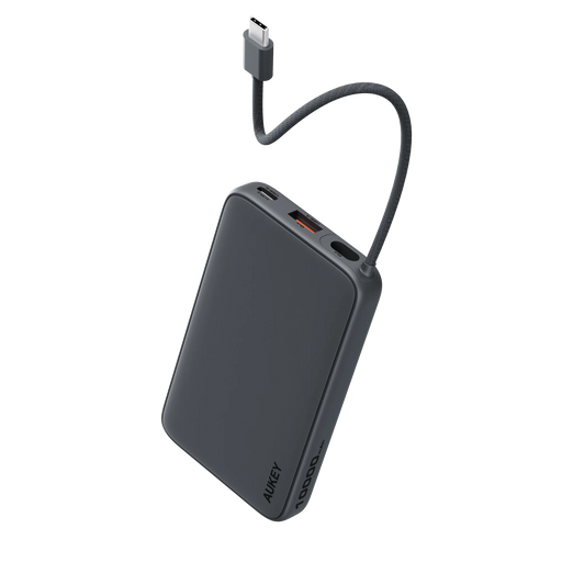 Aukey Spark Slim Power Bank with Built-in USB-C Cable (10,000mAh)