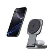 Aukey MagFusion L 2-in-1 Foldable Qi2 Magnetic Wireless Charging Station