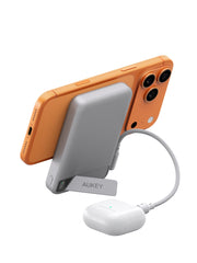 Aukey PB-MS20 MagFusion Vista 10,000mAh 15W Wireless Power Bank with Built-in Cable