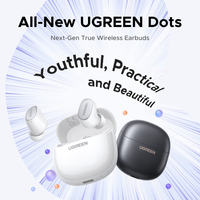 UGREEN Dots Wireless Earphones (Bluetooth 6.0, AI Noise Cancelling)