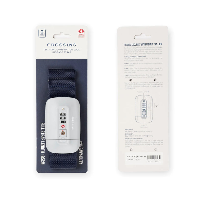 Crossing Luggage Strap With 3 Dial TSA Lock
