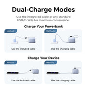UGREEN 33W Power Bank with Built-in Cable (10,000mAh)