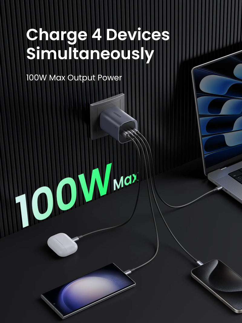 UGREEN 100W GaN 4-Port Wall Charger