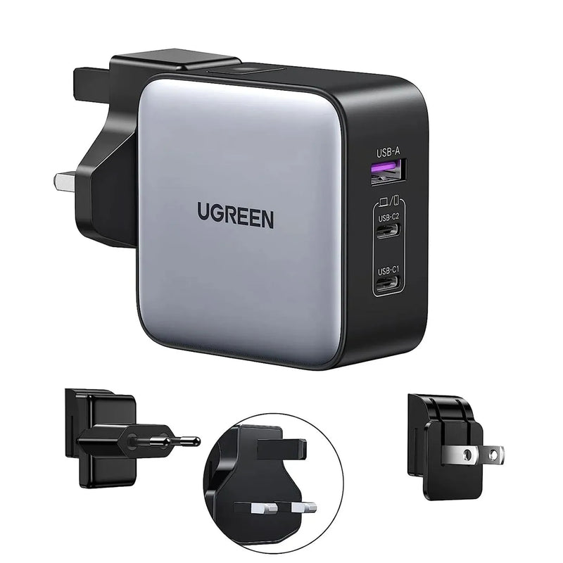 UGREEN GaN 65W 3-Ports Wall Charger (UK/US/EU Plug)