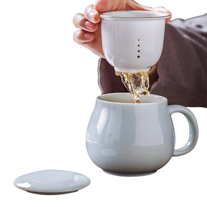 【Hinokii】Tallberg High Quality Porcelain Tea Infuser Cup (340ml)