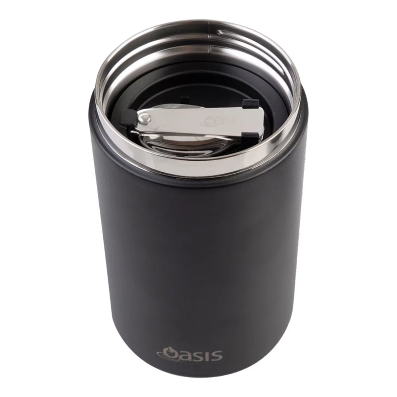 Oasis Stainless Steel Insulated Dual Compartment Food Jar with Handle & Spoon (700ml)