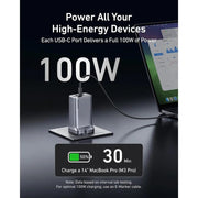 Anker Prime 100W 3-Port GaN Wall Charger, feature detail
