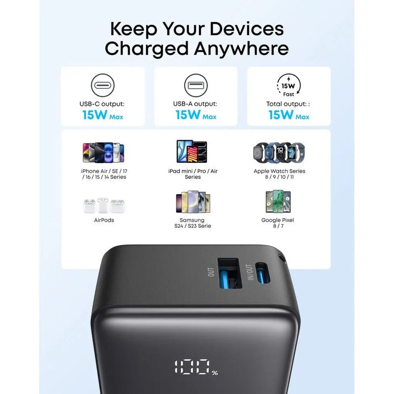 Anker Zolo Power Bank 15W with Digital Display (5,000mAh), feature detail