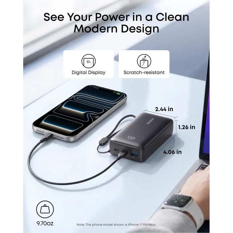 Anker Zolo Power Bank 30W with Digital Display (10,000mAh), feature detail