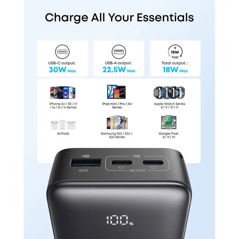 Anker Zolo Power Bank 30W with Digital Display (10,000mAh), feature detail